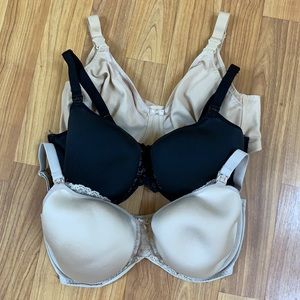 Wacoal and Elomi nursing bra bundle of three 36DDD